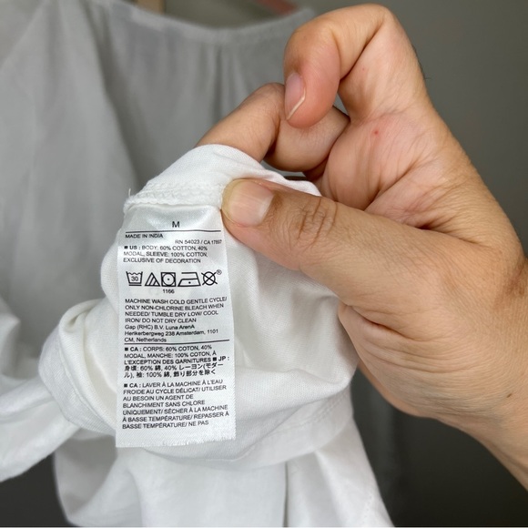 Banana Republic Blouse Embroidered Balloon Sleeves White Medium - Picture 4 of 7